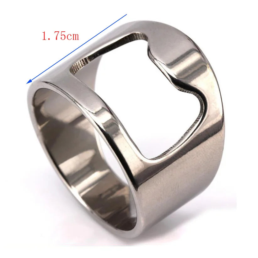 Bottle Opener Ring Creativity Corkscrew Stainless Steel Finger Ring Beer Can Openers Gadgets Cool Bar Kitchen Accessories Gifts