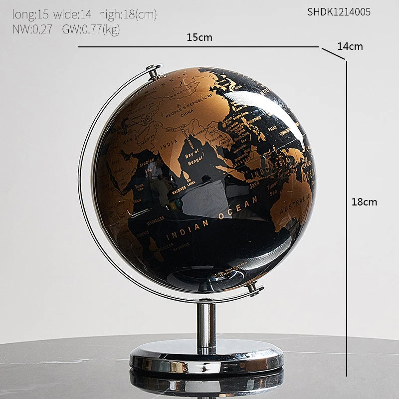 Retro World Globe Modern Learning World Map Home Decor