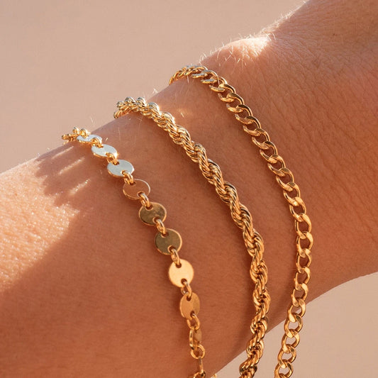 Classic Snake Chain Bracelets Gold Plated Elegance