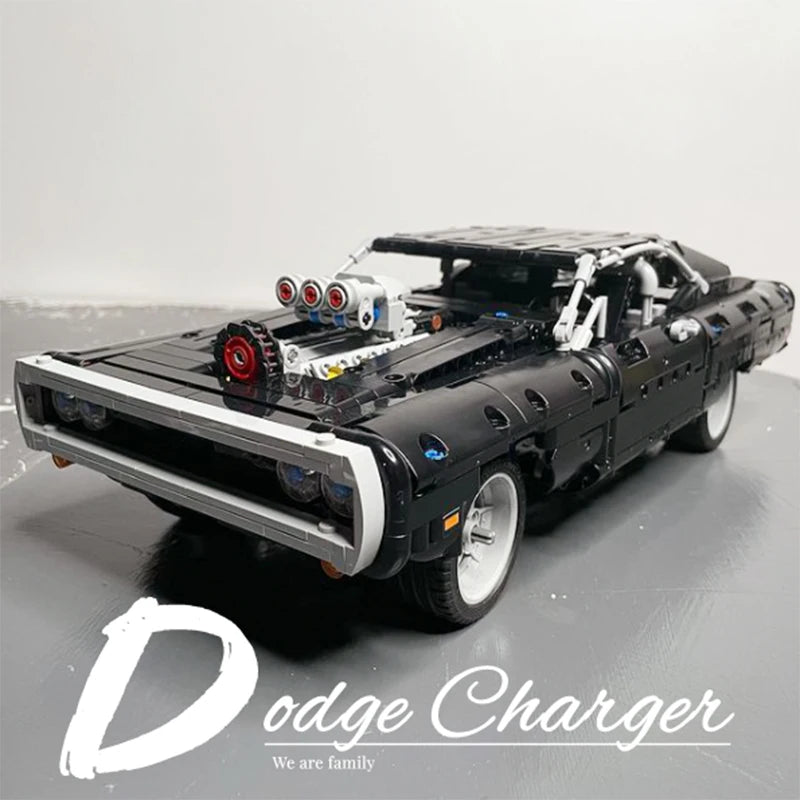 1077 Pcs Technical Dodge Charger Racing Car Building Blocks Model Moc 42111 Assemble Bricks Fast and Furious Toys For Boys Gifts