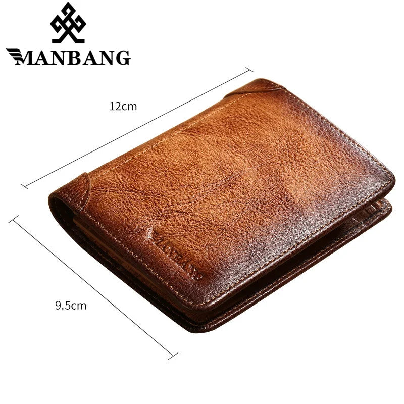 Men's Wallets RFID Genuine Leather Trifold Wallets